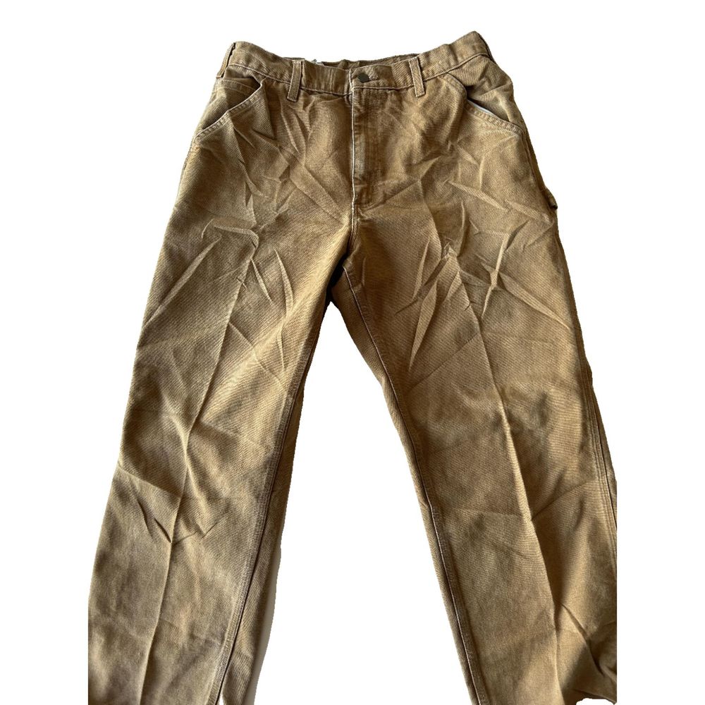 Carhartt Dungaree Fit Brown Carpenter Work Pants 34 x 30